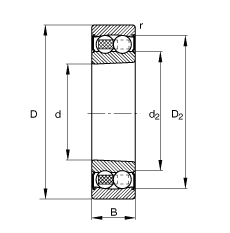 {(dio)S 2205-K-2RS-TVH-C3, (j) DIN 630 (bio)(zhn)Ҫߴ, FF 1:12ɂ(c)ܷ