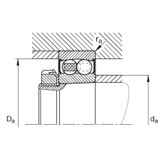 {(dio)S 2205-K-2RS-TVH-C3, (j) DIN 630 (bio)(zhn)Ҫߴ, FF 1:12ɂ(c)ܷ